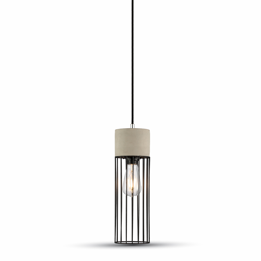 ¬[VZ7694] LÁMPARA DE TECHO COLGANTE DE HORMIGÓN E27 REJA CILINDRO Ф120MM E27 (BOMBILLA NO INCLUIDA)