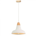 ¬[VZ7716] LÁMPARA DE TECHO COLGANTE DE HORMIGÓN E27 COBERTURA BLANCA+MADERA Ф290MM
