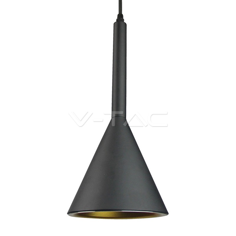 ¬[VZ7738] LÁMPARA DE TECHO CON SOPORTE COLGANTE DOBLE ALUMINIO NEGRO E27 (BOMBILLA NO INCLUIDA)