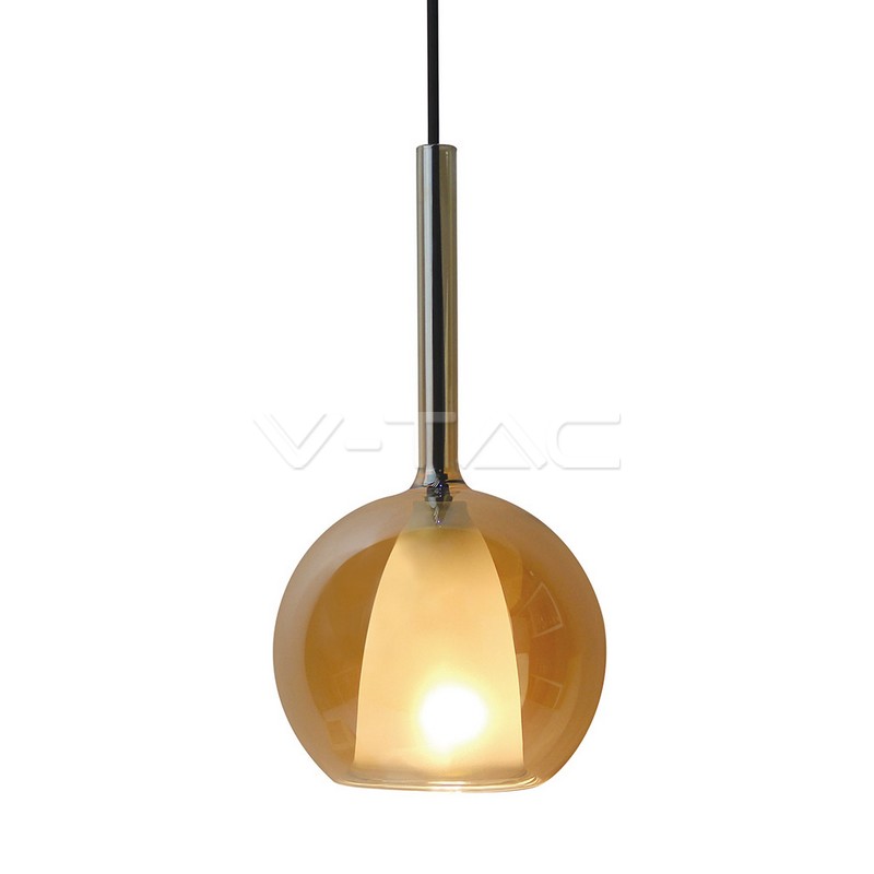 ¬[VZ7750] LÁMPARA DE TECHO PORTALÁMPARAS E27 DOBLE CRISTAL ÁMBAR+BLANCO Ф250MM