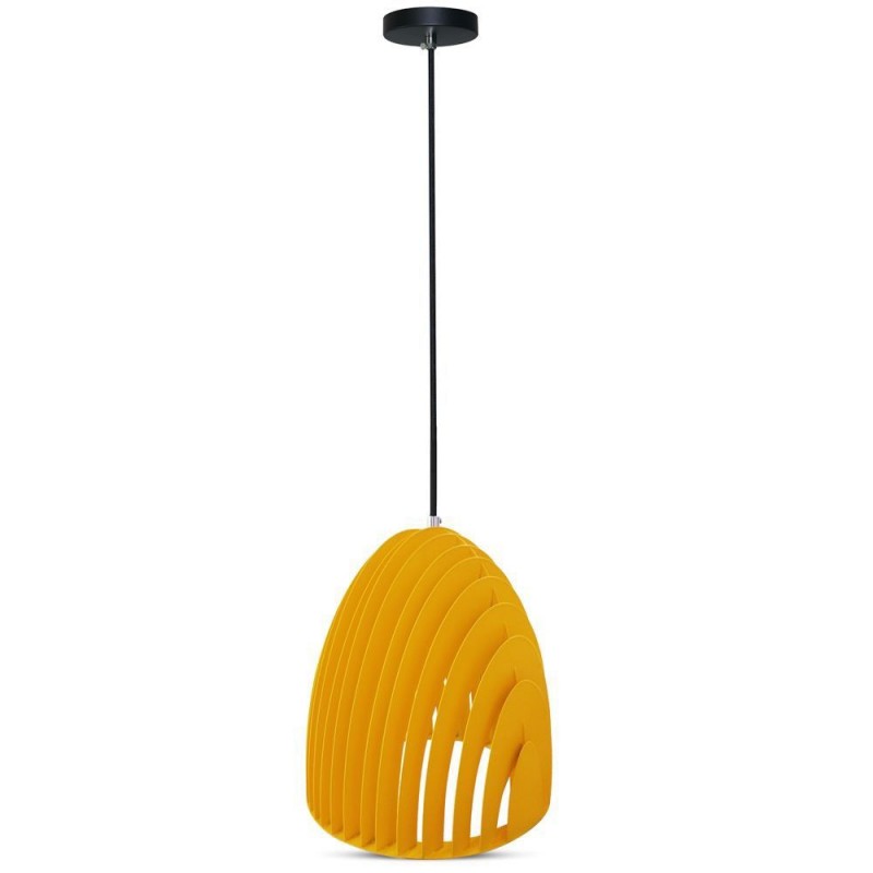 ¬[VZ7908] LÁMPARA DE TECHO COLGANTE PRISMA CUERPO AMARILLO E27 (BOMBILLA NO INCLUIDA)