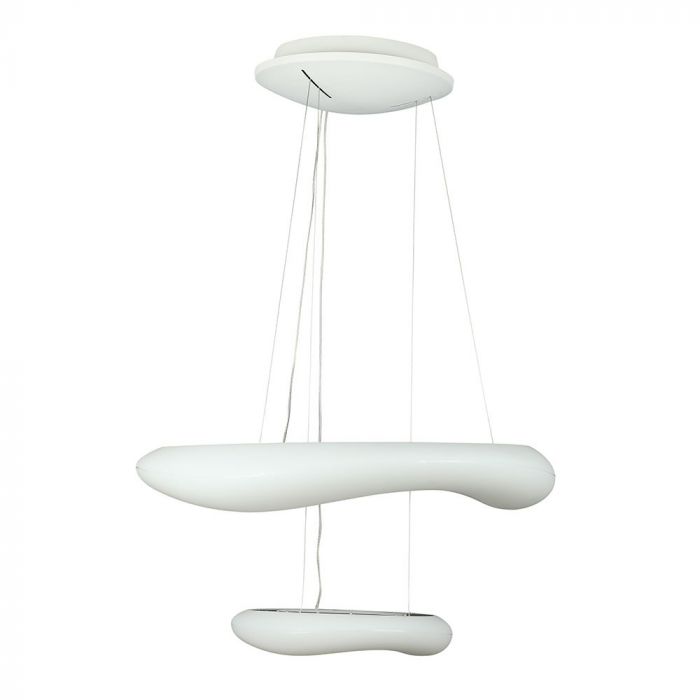 ¬[VZ7922] COLGANTE REDONDO 60W LED CAMBIO DE COLORES D:600 REGULABLE CUERPO BLANCO
