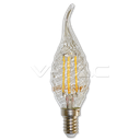 ¬[VZ8616] BOMBILLA LED V-TAC E14 TIPO VELA LLAMA 4W FILAMENT 400LM 2700K