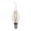 ¬[VZ88602] BOMBILLA LED V-TAC E14 TIPO VELA LLAMA 4W FILAMENT 400LM 6400K