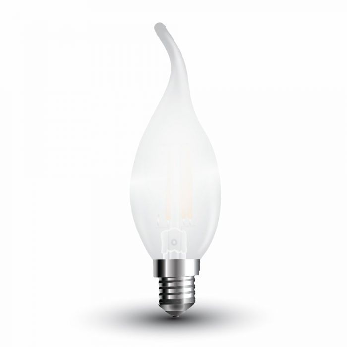 ¬[VZ8954] BOMBILLA LED V-TAC E14 TIPO VELA LLAMA 4W FILAMENT 400LM 2700K