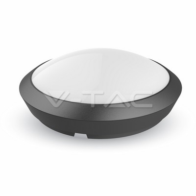 ¬[VZ9942] PLAFÓN LED 12W FULL REDONDO CON SENSOR CUERPO NEGRO IP54 4500K