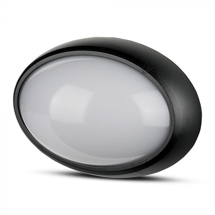 ¬[VZ9946] PLAFÓN LED 12W ÓVALO CUERPO NEGRO IP54 4000K
