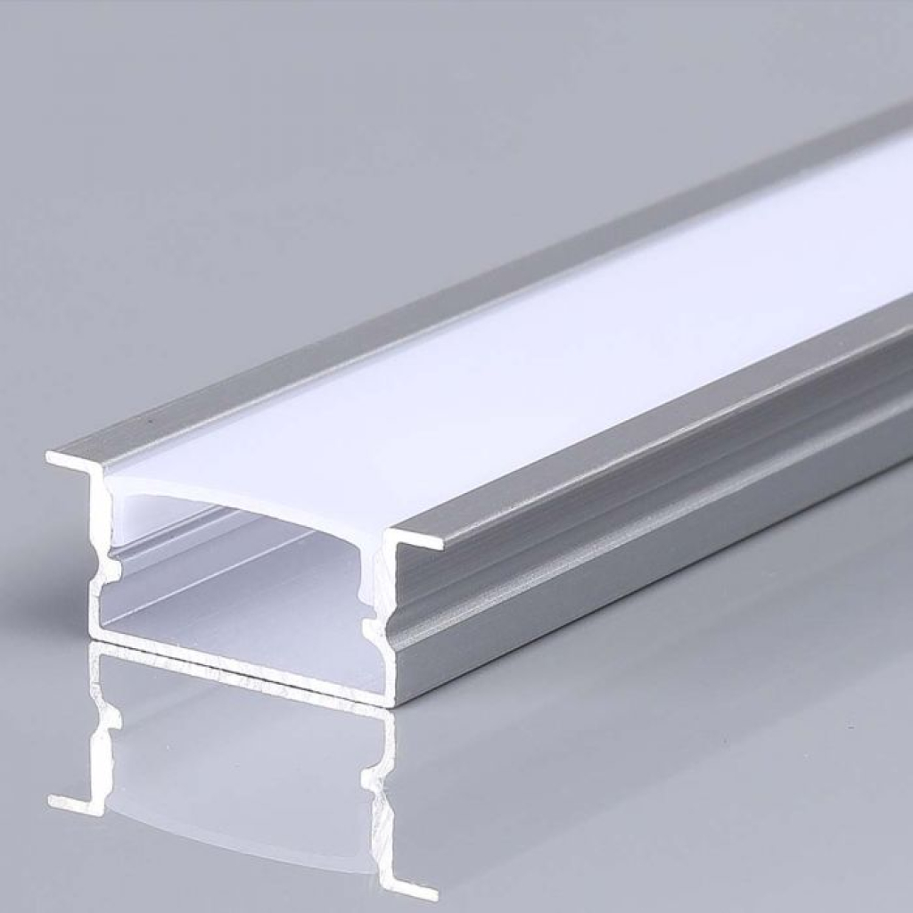 [VQ226231751] PERFIL DE ALUMINIO DE EMPOTRAR V-TAC COLOR ALUMINIO DIFUSOR OPAL 2000X20X10MM
