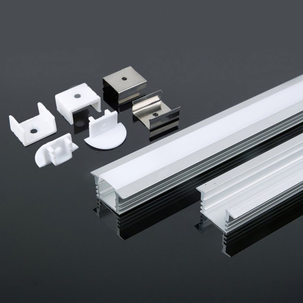 [VQ22633571] PERFIL DE ALUMINIO DE EMPOTRAR V-TAC COLOR ALUMINIO DIFUSOR OPAL 2000X24.5X12.2MM