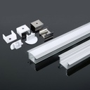 [VQ22633571] PERFIL DE ALUMINIO DE EMPOTRAR V-TAC COLOR ALUMINIO DIFUSOR OPAL 2000X24.5X12.2MM