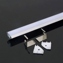 [VQ22633641] PERFIL DE ALUMINIO DE SUPERFICIE V-TAC COLOR BLANCO DIFUSOR OPAL 2000X19X19MM