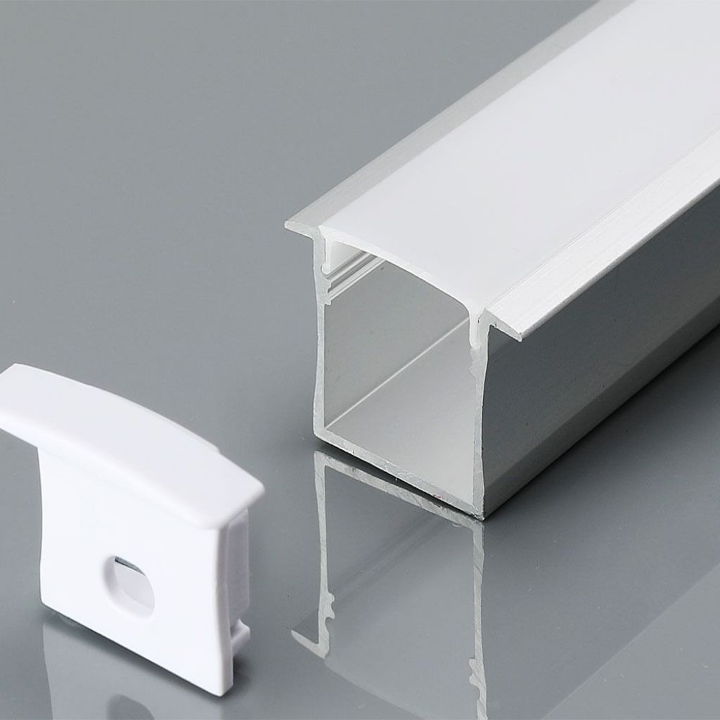 [VQ22633721] PERFIL DE ALUMINIO DE EMPOTRAR V-TAC COLOR ALUMINIO DIFUSOR OPAL 2000X30X20MM