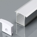 [VQ22633721] PERFIL DE ALUMINIO DE EMPOTRAR V-TAC COLOR ALUMINIO DIFUSOR OPAL 2000X30X20MM