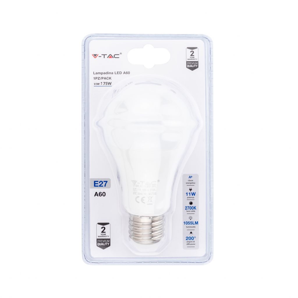 ¬[VZ14786] BOMBILLA LED 11W E27 A60 (BLISTER 1 PIEZA) 2700K