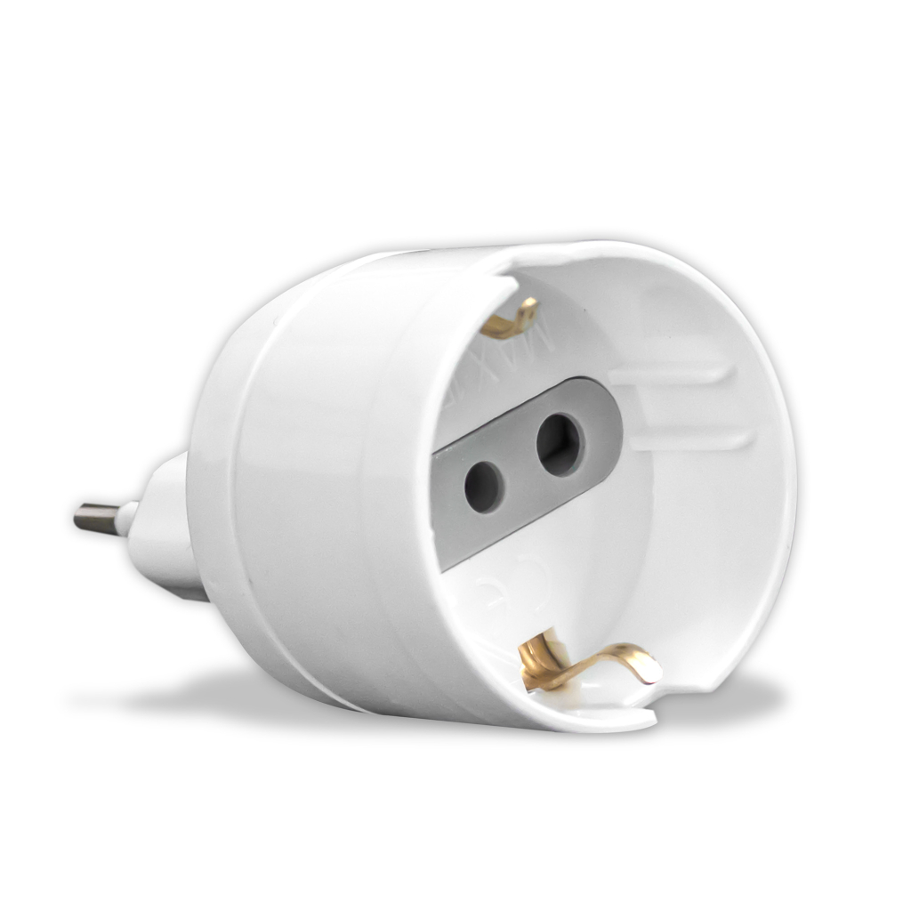 [VQ22687191] ADAPTADOR INDIVIDUAL V-TAC CON TOMA SCHUKO DE 10 A, ENCHUFE DE 10 A, COLOR BLANCO