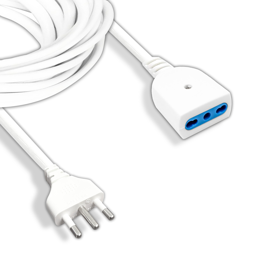 [VQ22687311] CABLE ALARGADOR V-TAC DE 3 M CON ENCHUFE Y TOMA DE CORRIENTE DE 16 A, BLANCO