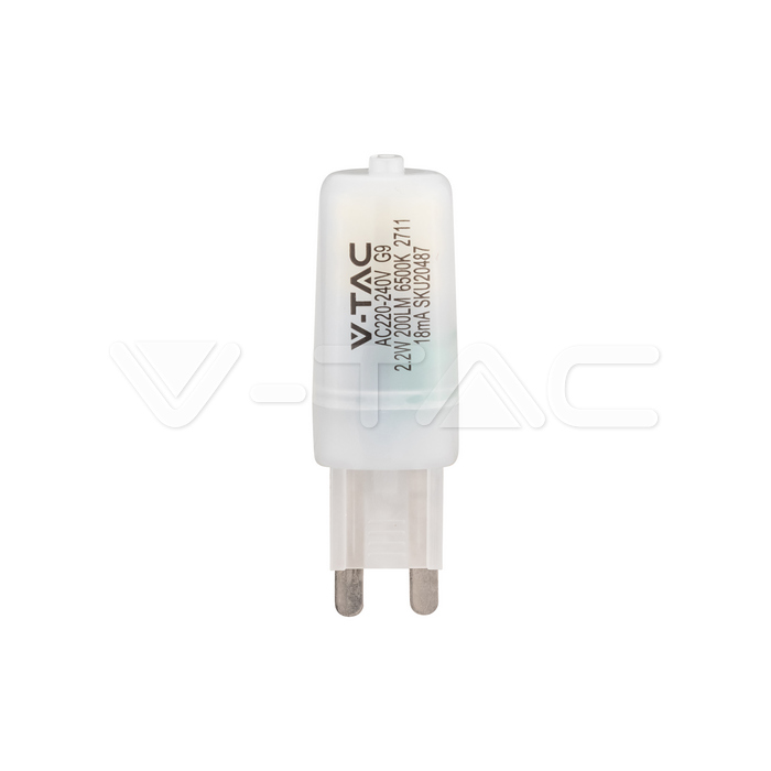 [VQ226204871] BOMBILLA LED V-TAC G9 T18 2.2W CHIP SAMSUNG 200LM 300° 18X56MM 6500K
