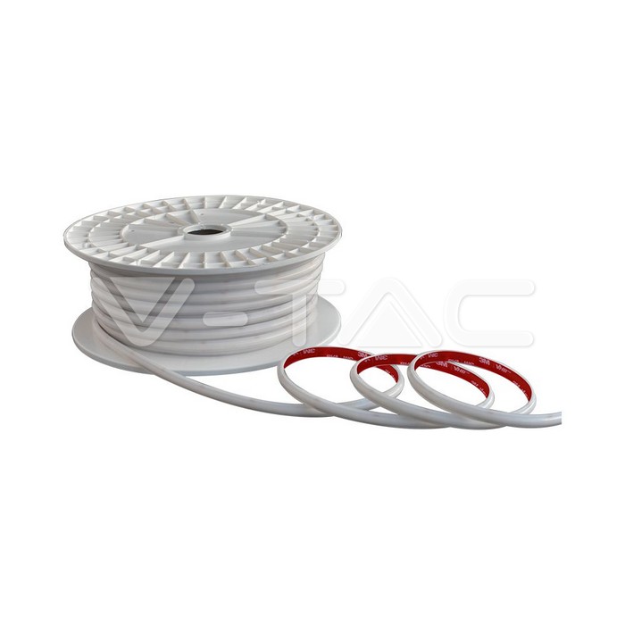 [VQ226237211] TIRA LED V-TAC AC 220-240V 12.5W COB 286LED/M 1100LM/M PCB 8MM CRI>80 IP65 3000K (ROLLO DE 50M. ROLL)