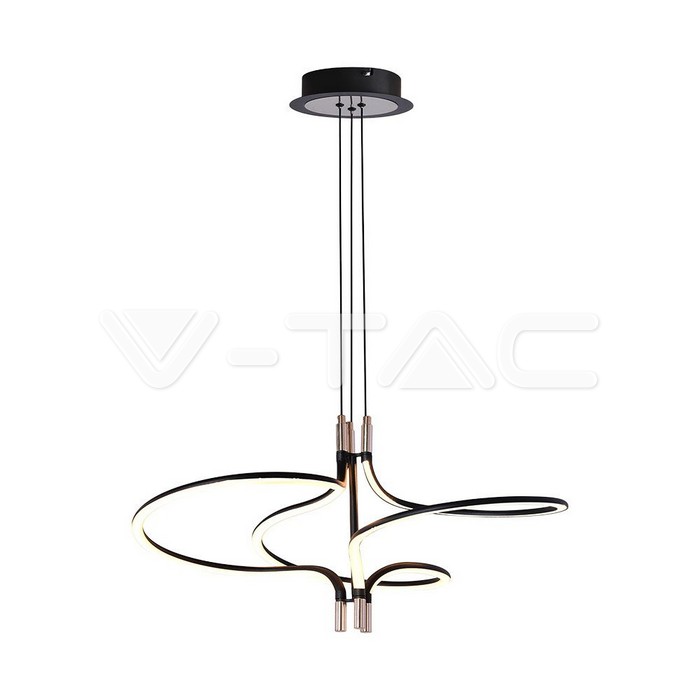 [VQ226233701] LÁMPARA COLGANTE LED DE DISEÑO 30W CHAPADA EN ORO Y CUERPO NEGRO 3000K