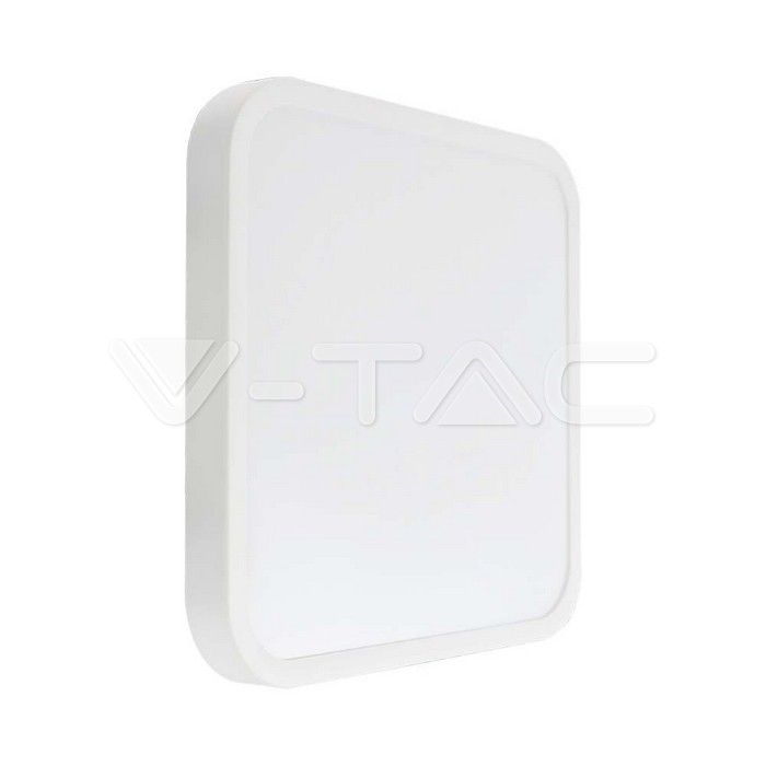 [VQ22676661-241] LUZ DE TECHO LED 18W CON SENSOR SAMSUNG CHIP 4000K MARCO BLANCO CUADRADO IP44