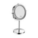 [VQ22666291] ESPEJO LED DE DOBLE CARA 3W PILAS 4XAA CUERPO NÍQUEL