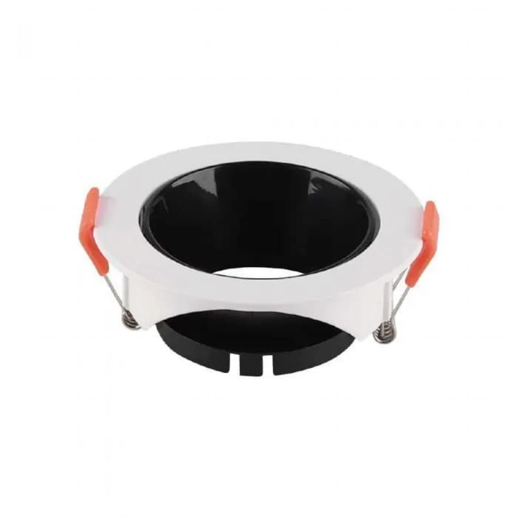 [VQ22666451] ARO PARA GU10 REDONDO MARCO BLANCO + REFLECTOR NEGRO
