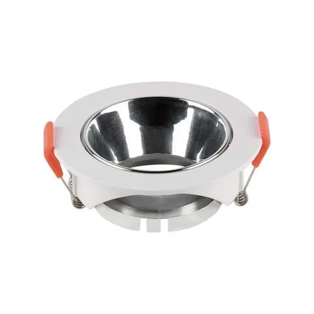 [VQ22666471] ARO PARA GU10 REDONDO MARCO BLANCO + REFLECTOR CROMADO