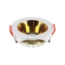 [VQ22666481] ARO PARA GU10 REDONDO MARCO BLANCO + REFLECTOR DE ORO