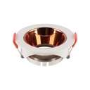 [VQ22666491] ARO PARA GU10 REDONDO MARCO BLANCO + REFLECTOR DE ORO ROSADO