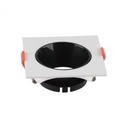 [VQ22666511] ARO PARA GU10 CUADRADO MARCO BLANCO + REFLECTOR NEGRO