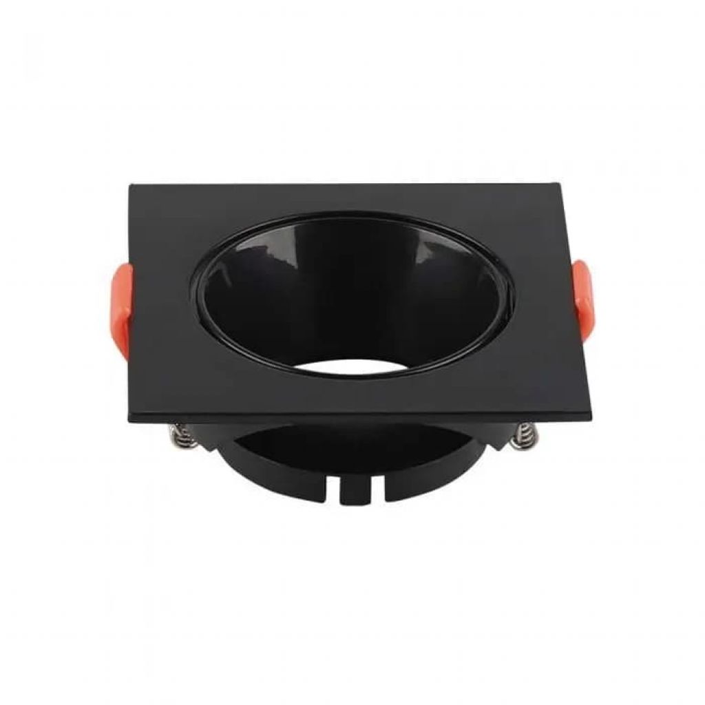 [VQ22666521] ARO PARA GU10 CUADRADO MARCO NEGRO + REFLECTOR NEGRO
