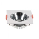 [VQ22666531] ARO PARA GU10 CUADRADO MARCO BLANCO + REFLECTOR CROMADO