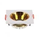 [VQ22666541] ARO PARA GU10 CUADRADO MARCO BLANCO + REFLECTOR DE ORO
