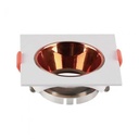 [VQ22666551] ARO PARA GU10 CUADRADO MARCO BLANCO + REFLECTOR DE ORO ROSADO