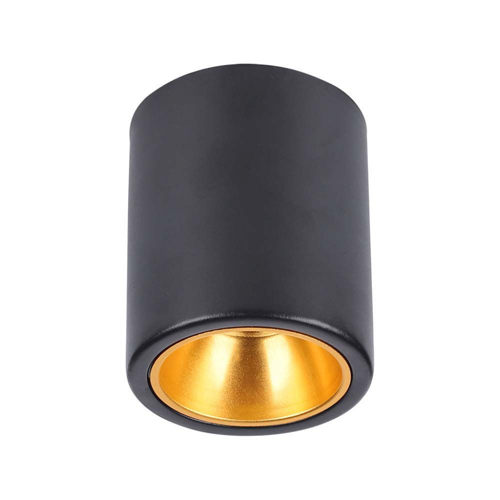 [VQ22666911] APLIQUE DE TECHO CON ARO GU10 MONTAJE DE SUPERFICIE NEGRO REDONDO