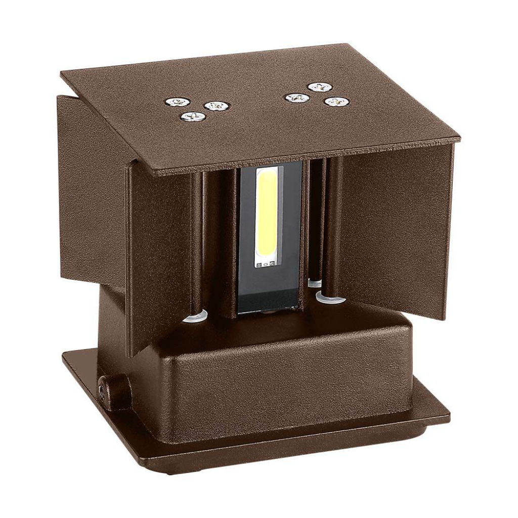 [VQ22668201] APLIQUE DE PARED LED 11W BRIDGELUX CHIP CUADRADO MARRÓN 3000K