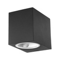 [VQ22675101] APLIQUE DE PARED 1XGU10 ALUMINIO CUADRADO NEGRO IP44