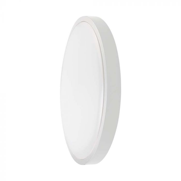 [VQ226761711] PLAFÓN LED 18W REDONDO MARCO BLANCO IP44 6500K