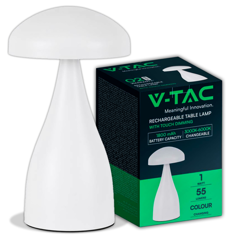 [VQ22678961] LÁMPARA SOBREMESA LED 800MAH BATERÍA 120X220 CUERPO BLANCO CCT