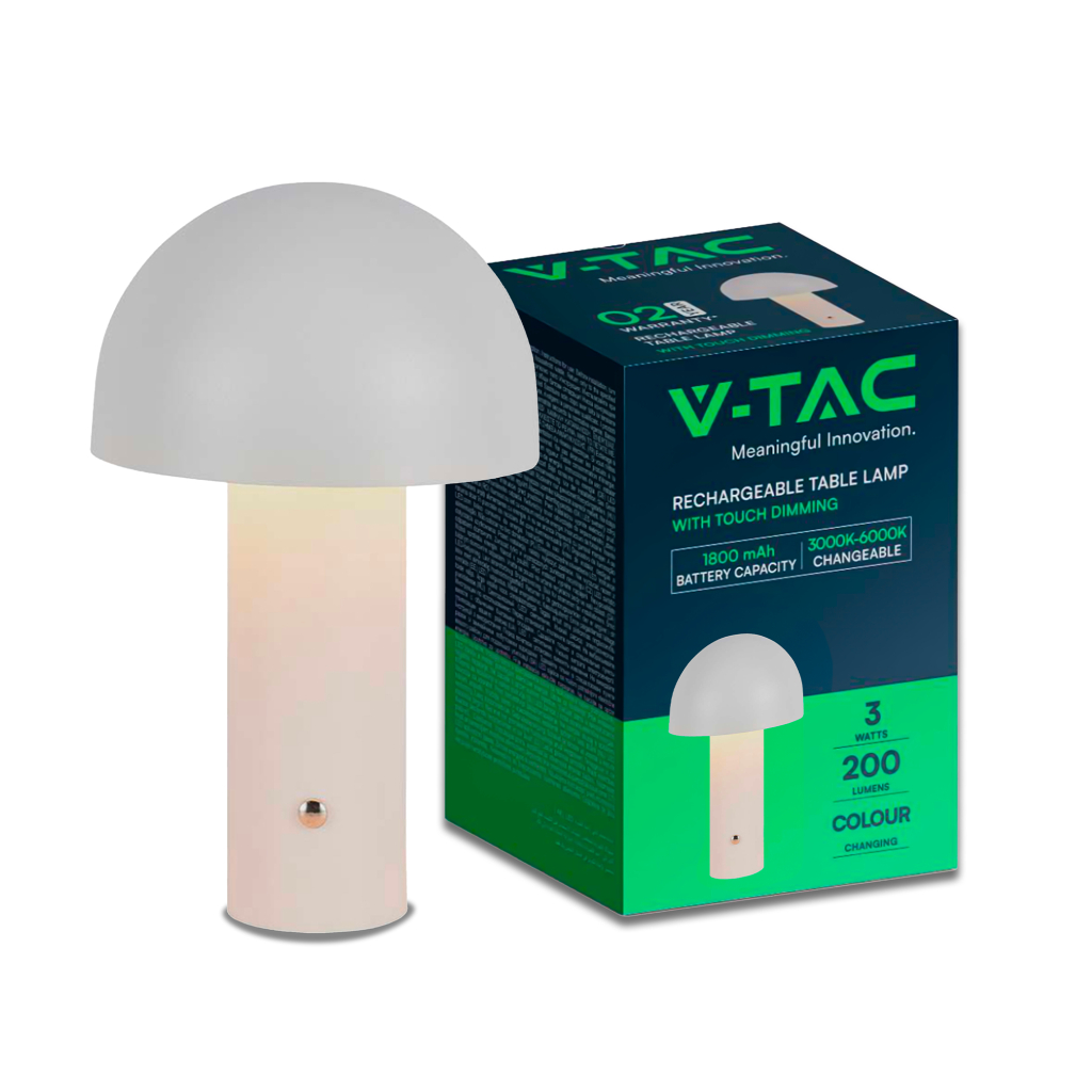 [VQ22678991] LÁMPARA SOBREMESA LED 1800MAH BATERÍA 150X250 CUERPO BLANCO CCT