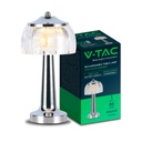 [VQ22679391] LÁMPARA DE SOBREMESA LED 1800MAH BATERÍA D: 13.5*26.5 CUERPO CROMADO CCT