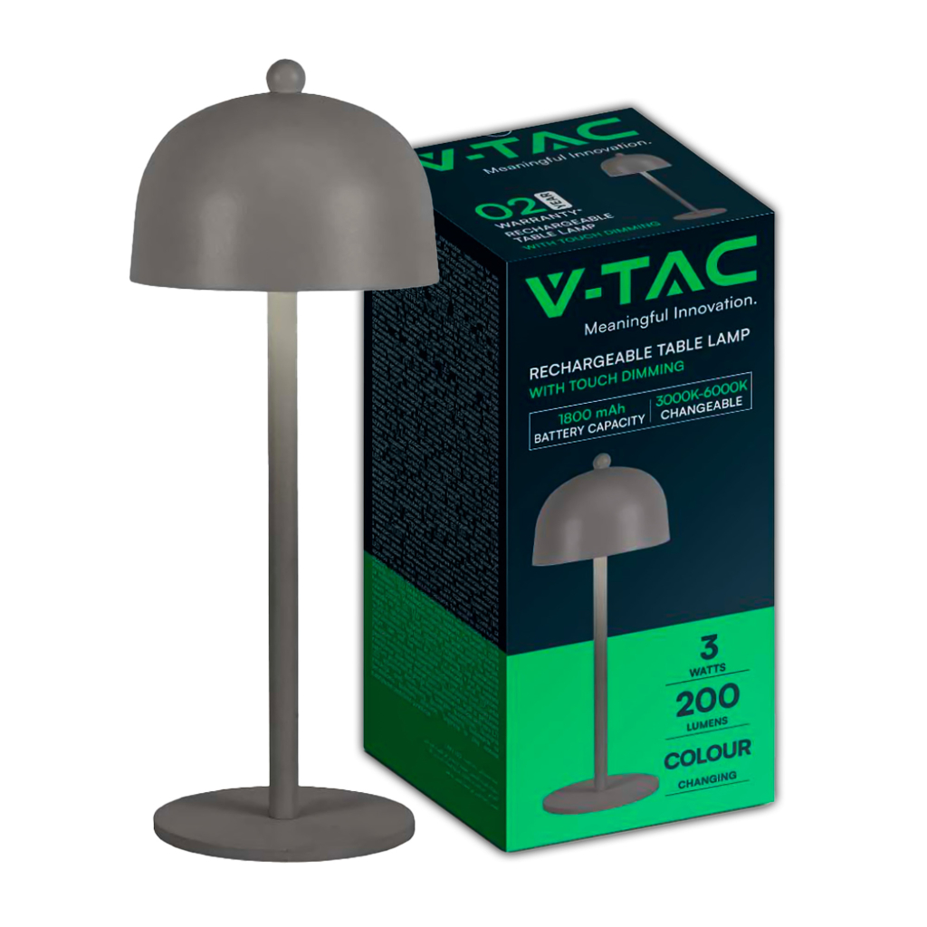 [VQ22679871] LÁMPARA SOBREMESA LED 1800MAH BATERÍA 115X300 CUERPO GRIS CCT