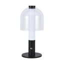 [VQ22679881] LÁMPARA DE SOBREMESA LED 2W 1800MAH BATERÍA 140 X 300 NEGRO VIDRIO TRANSPARENTE CCT