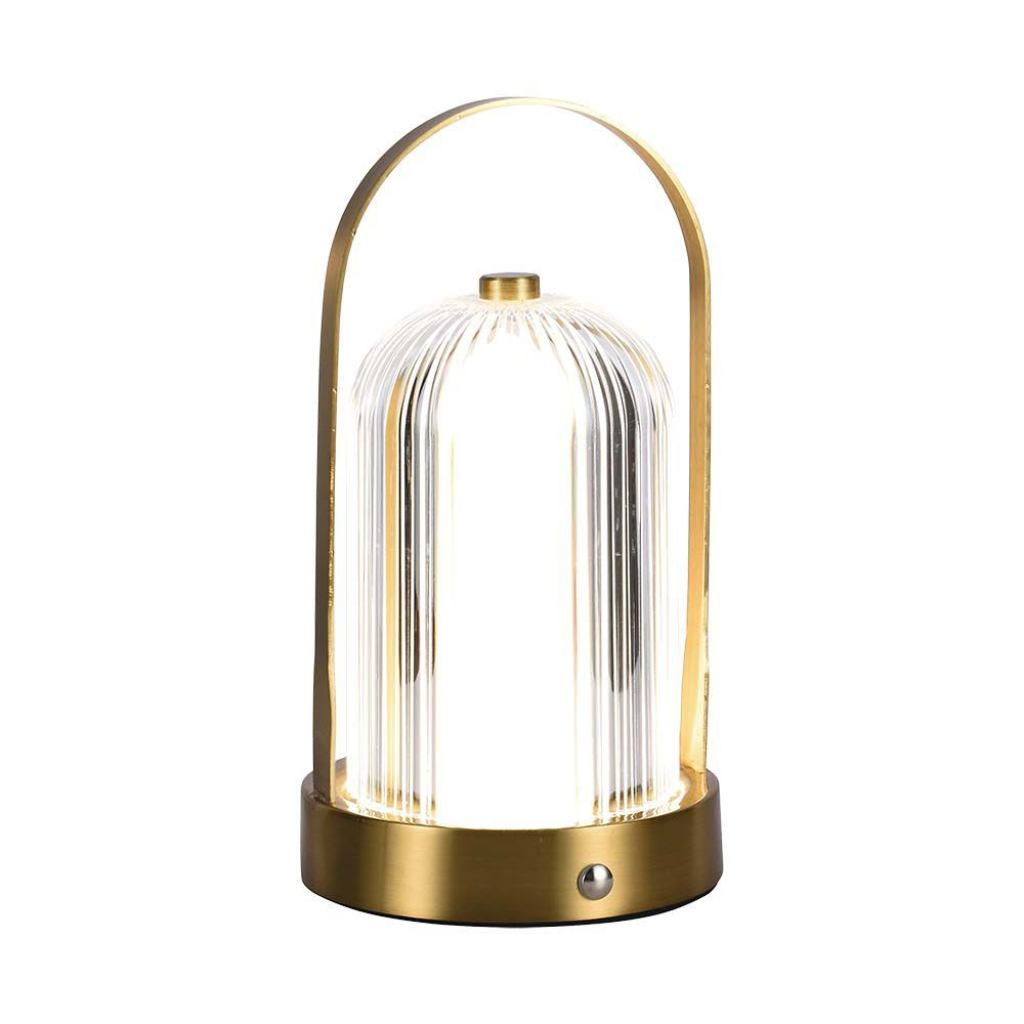 [VQ22679891] LÁMPARA SOBREMESA LED 1800MAH BATERÍA D:12X19CM. CUERPO DORADO FRANCÉS CCT