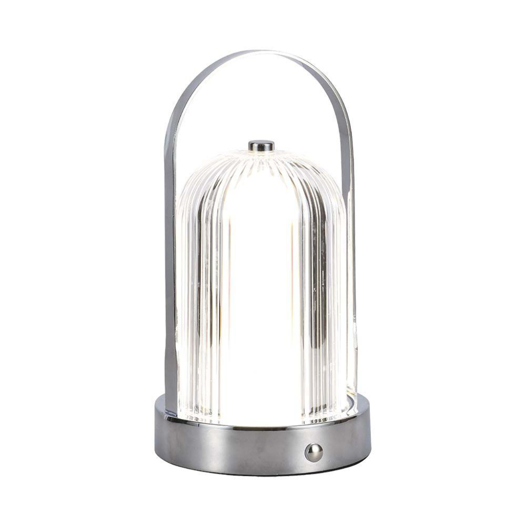 [VQ22679901] LÁMPARA SOBREMESA LED 1800MAH BATERÍA D:120*190C CUERPO CROMADO CCT