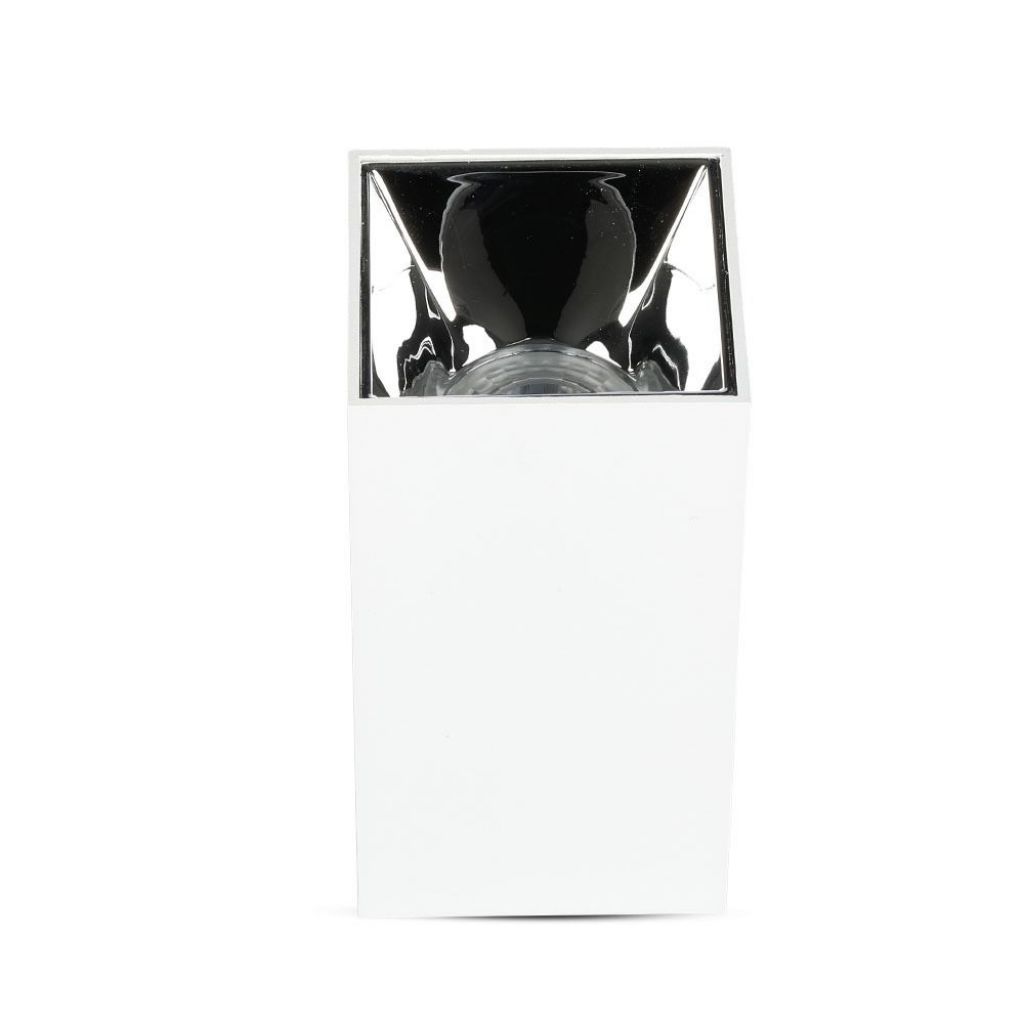 [VQ22685851] APLIQUE DE TECHO PARA GU10 CUADRADO BLANCO & CROMO