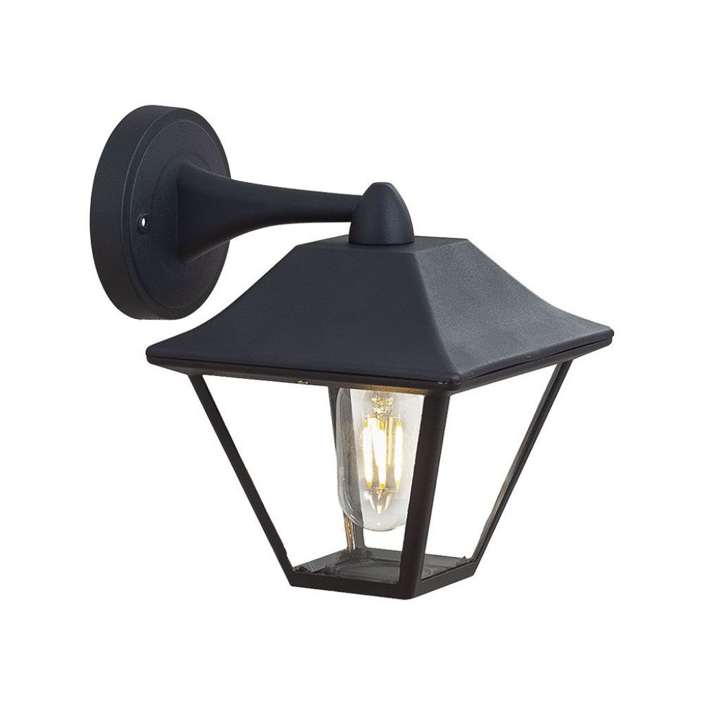 [VQ22686861] APLIQUE DE PARED E27 COLOR NEGRO MATIZADO CRISTAL TRANSPARTENTE