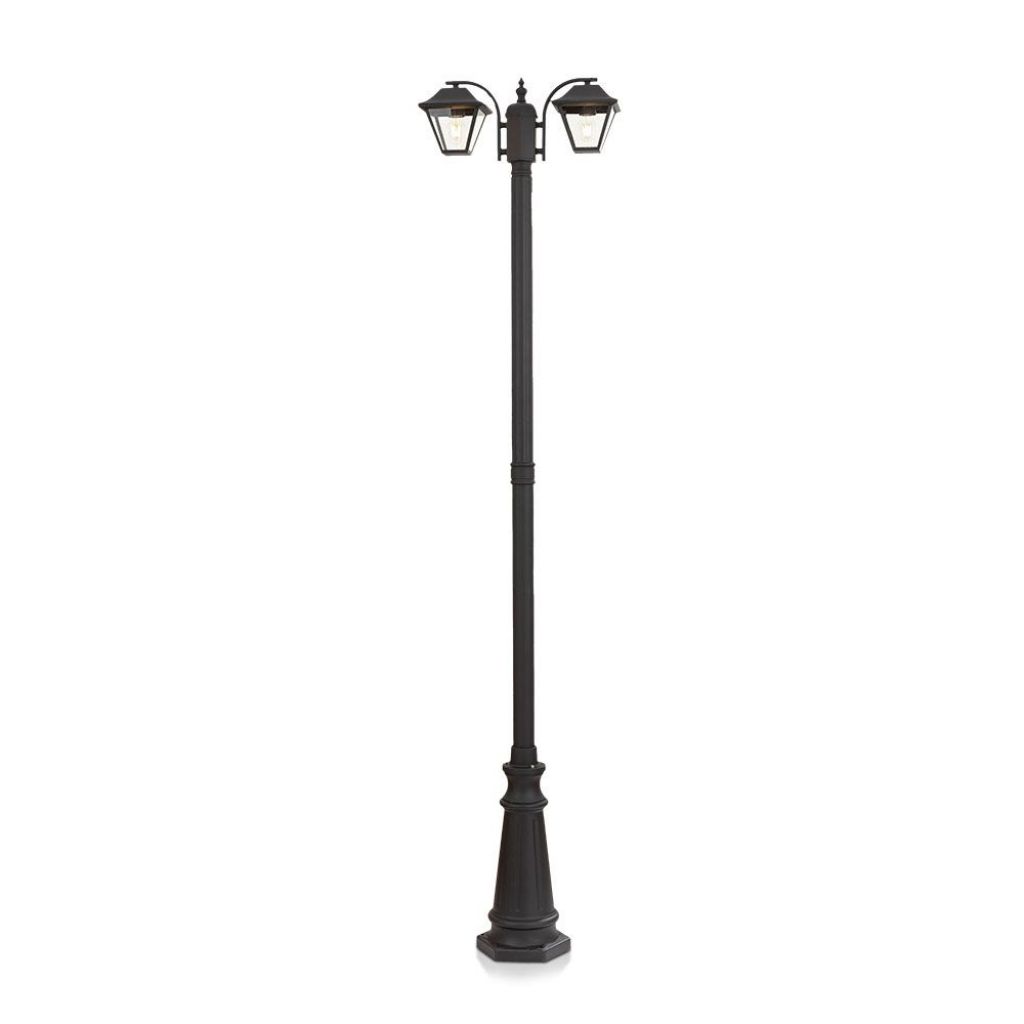 [VQ22686881] FAROLA CON POSTE PARA EXTERIOR 2 X E27 LED 2280MM IP44 COLOR NEGRO