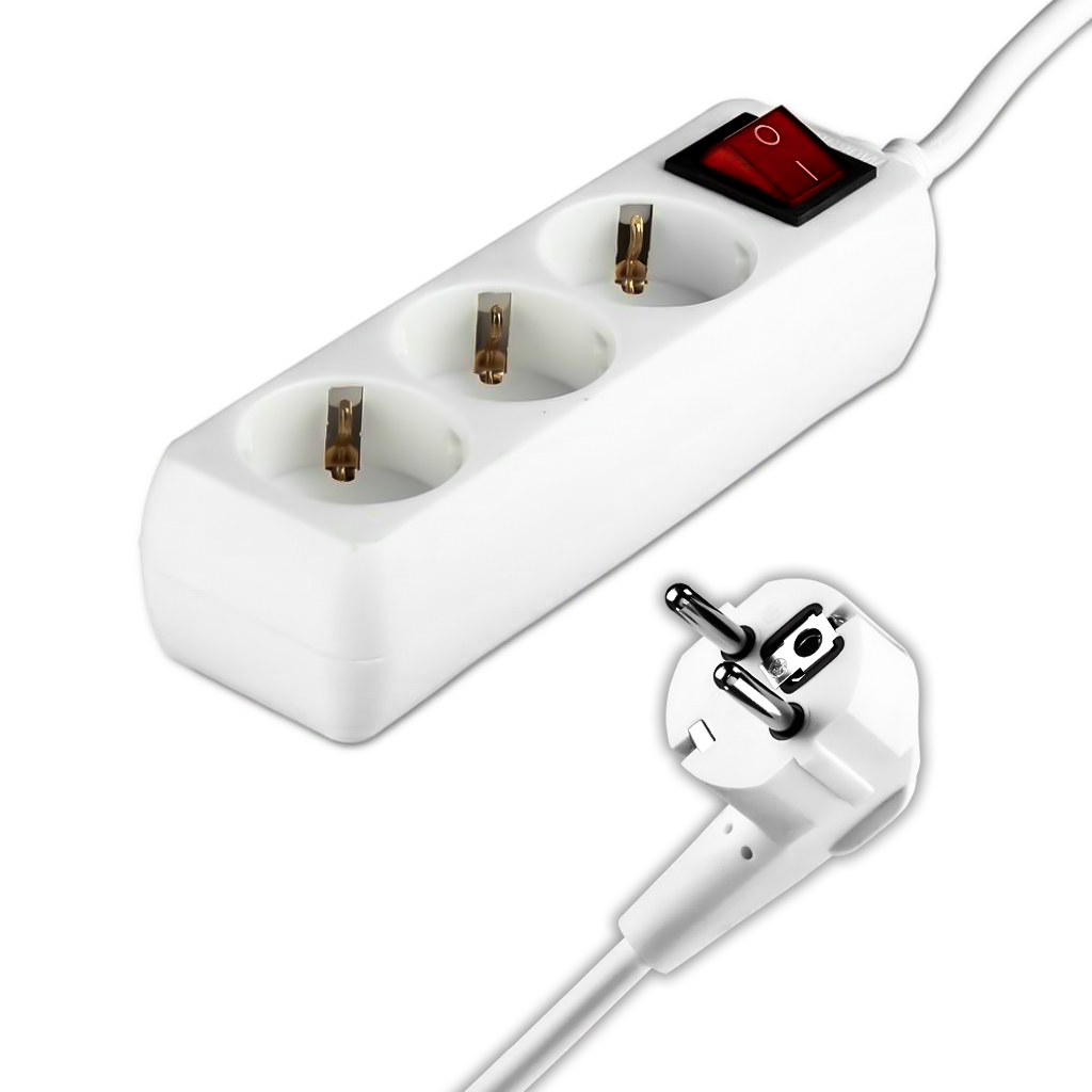 [VQ22687631] ENCHUFE 3 TOMAS CON INTERRUPTOR Y CABLE 5M