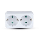 [VQ22687831] ADAPTADOR DE 2 SALIDAS CON TOMA DE TIERRA 10/16A 250V BLANCO